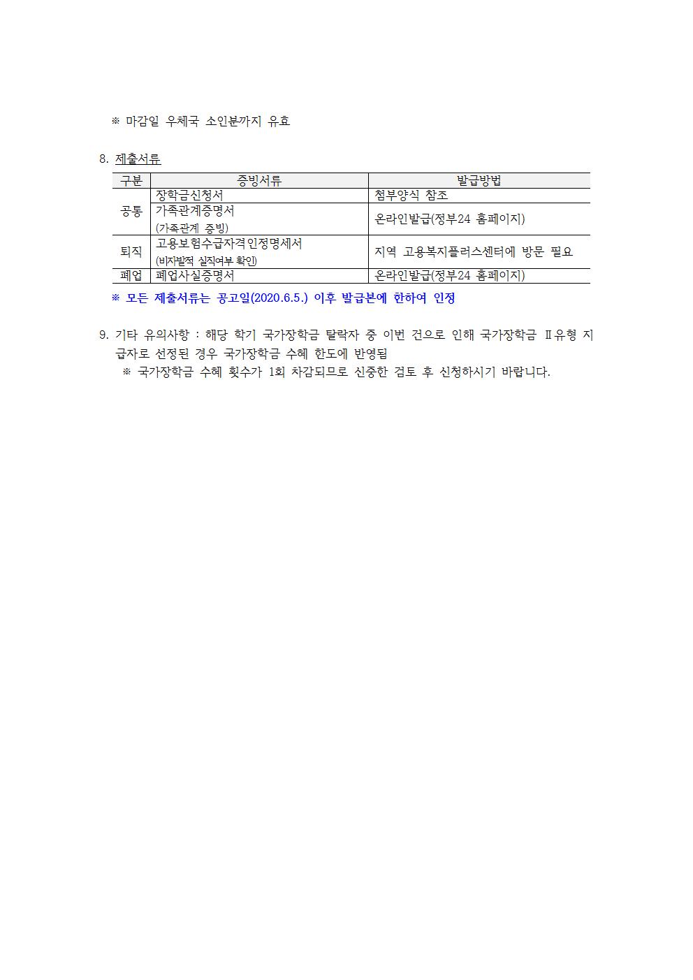 (공지)2020학년도 1학기 국가장학금 Ⅱ유형(긴급경제사정곤란자 지원) 신청 안내_단과대학 등002.jpg