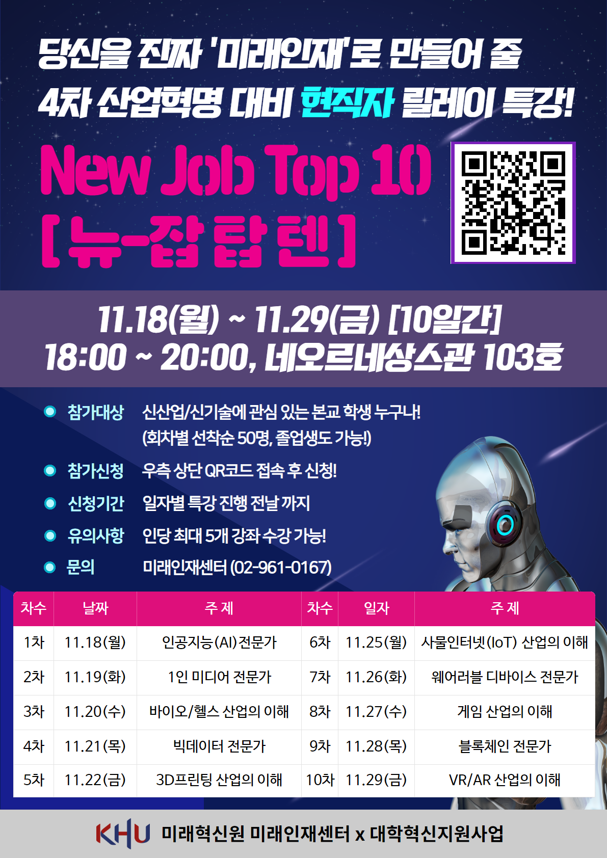 4차산업혁명 대비 현직자 릴레이 특강 NJT10(뉴잡탑텐) 홍보 포스터.png
