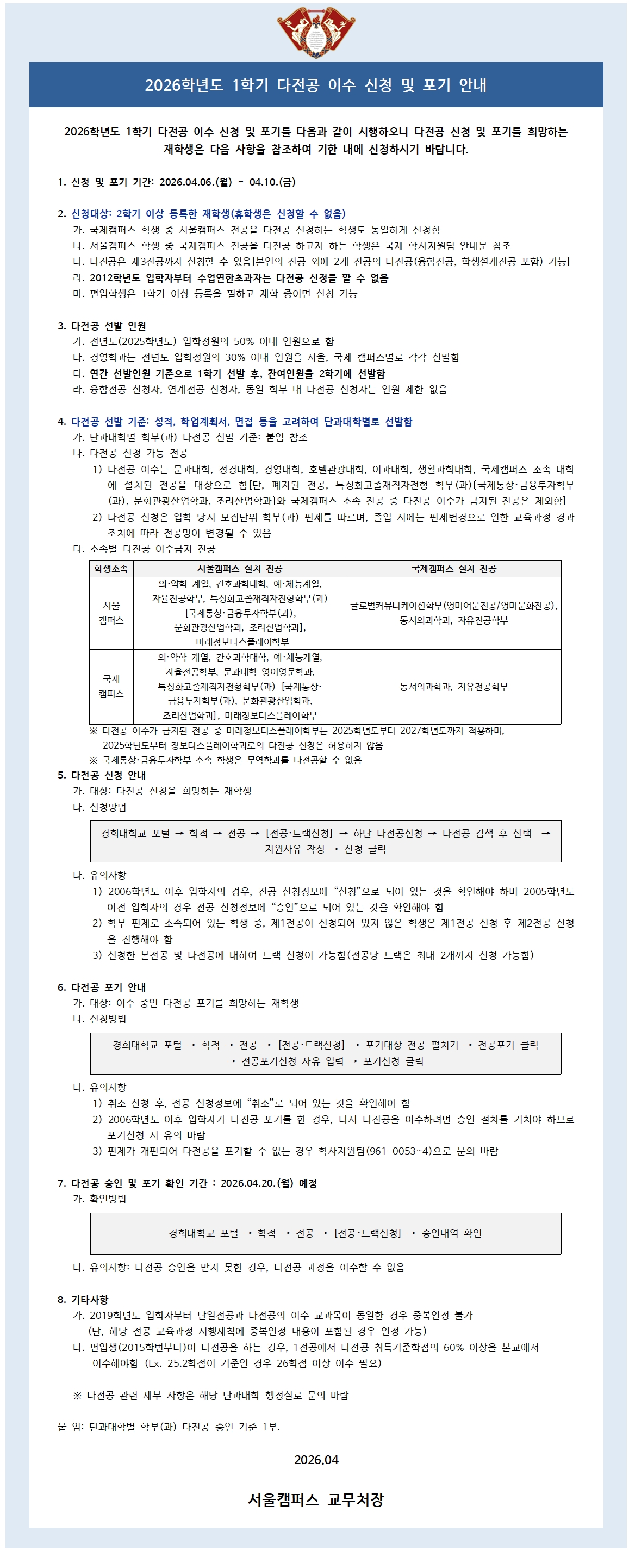 2026학년도 1학기 다전공 이수 신청 및 포기 안내 공고문.jpg